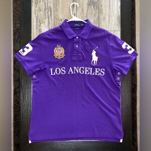 Polo Ralph Lauren USA Los Angeles Polo T-shirt Purple Size Extra Large